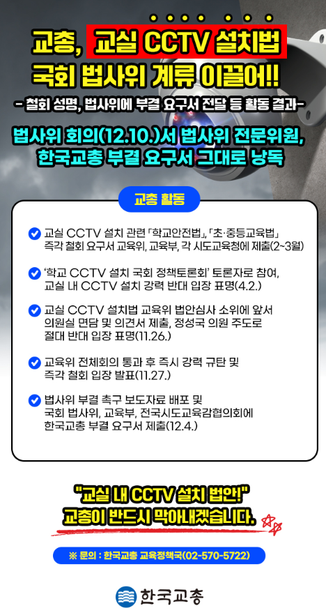 [카드뉴스] 교총, 교실 내 CC...